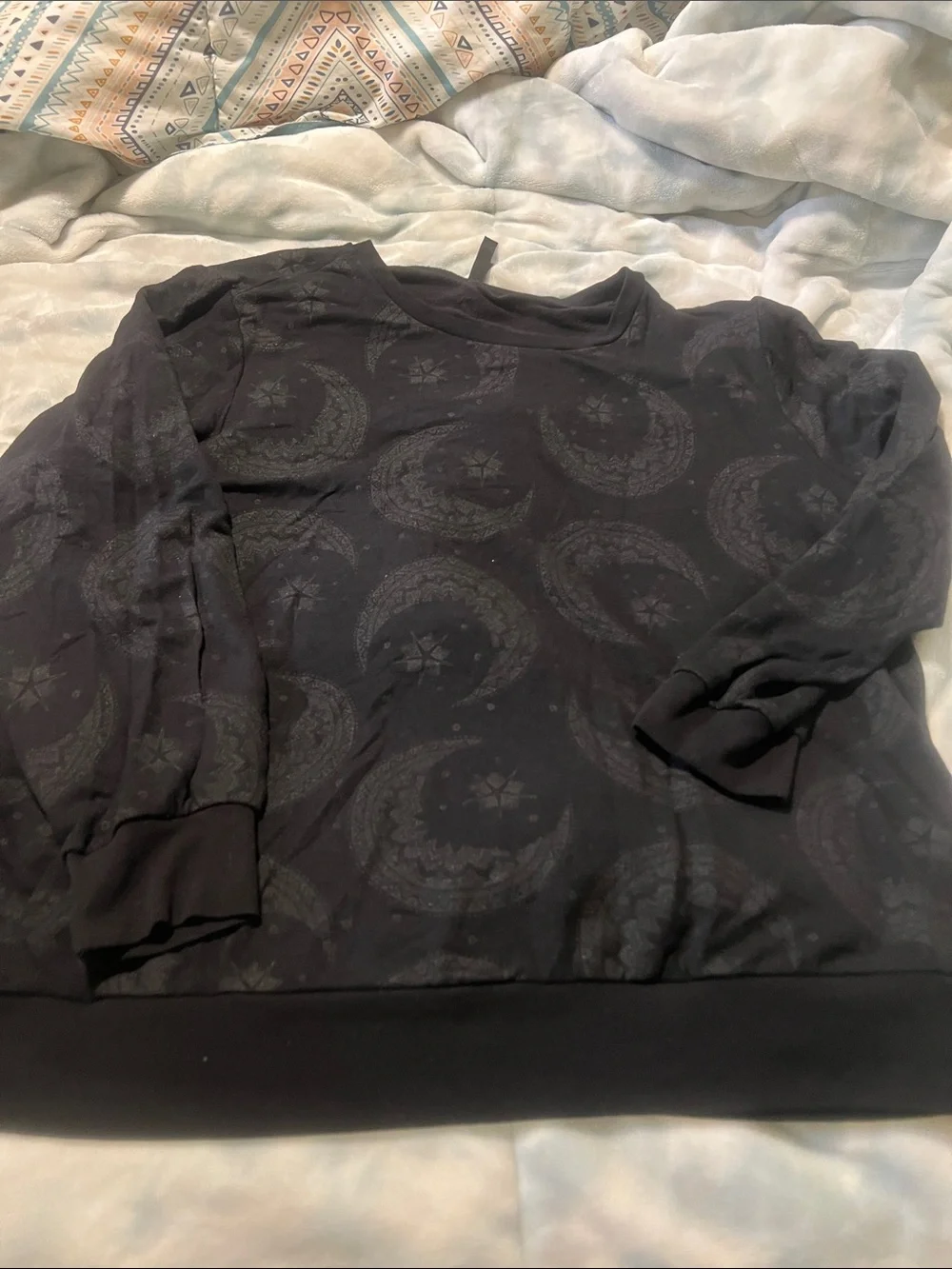 torrid Black Crescent Moon Print Crewneck Sweatshirt